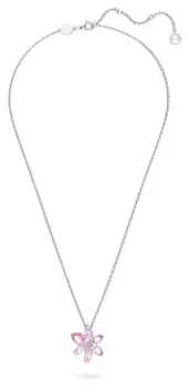 Image of Swarovski 5662493 Gema Flower Pendant Necklace Rhodium Jewellery