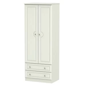 Image of Robert Dyas Montego Ready Assembled Tall 2-Door 2-Drawer Gents Wardrobe - Ash Grey