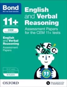 Image of Bond 11+ English and Verbal Reasoning Assessment Papers for the CEM 11+ tests : 8-9 years