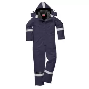 Image of Biz Flame Mens Flame Resistant Antistatic Winter Overall Navy Blue 2XL 32"