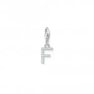 Image of Charmista White Zirconia Letter F Charm Pendant 1946-051-14