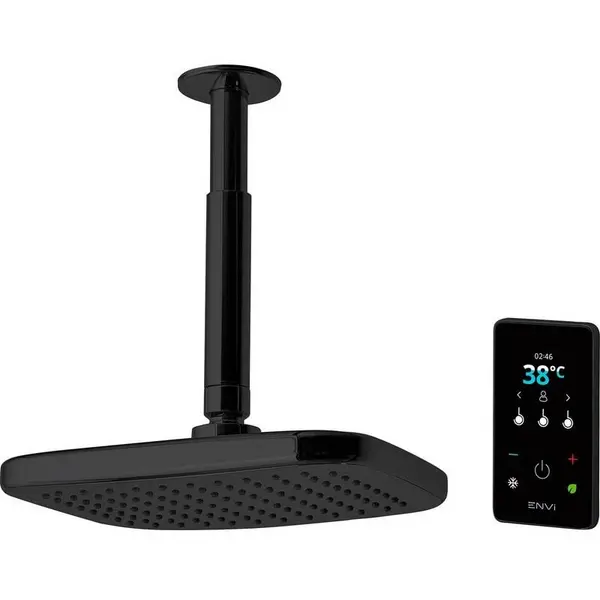 Image of Triton Envi 10.5Kw Thermo Black Electric Shower c/w Ceiling Fed Fixed Head - Triton GEENVF13
