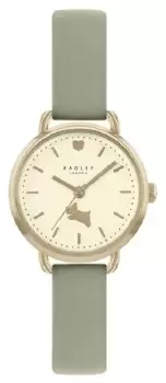 Image of Radley RY21518 Womens Cream Dial Green Leather Strap Watch