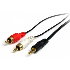 Image of StarTech 3ft Stereo Audio Cable (3.5mm Male to 2x RCA Male)
