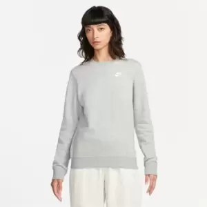 Image of Nike Sportswear Club Fleece Womens Crew-Neck Sweatshirt - Grey