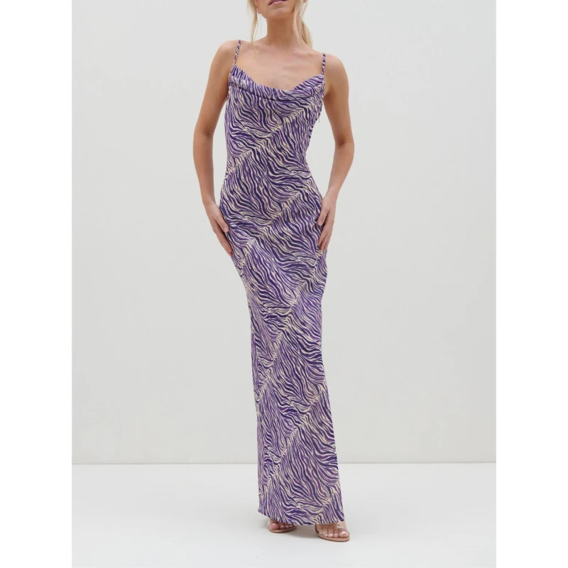 Image of Pretty Lavish Womens Keisha Long Maxi Dress Irisi Zebra female 6 (2XS)