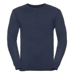 Image of Russell Collection Mens V-Neck Knitted Pullover Sweatshirt (S) (French Navy)