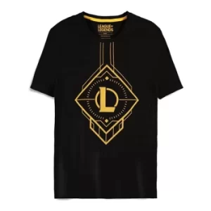 Image of LEAGUE OF LEGENDS Logo Core T-Shirt, Male, Medium, Black (TS881481LOL-M)