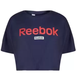 Image of Reebok Linear Crop Top Ladies - Blue