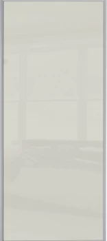 Image of Wickes Sliding Wardrobe Door Silver Framed Single Panel Soft White Glass - 2220 x 762mm
