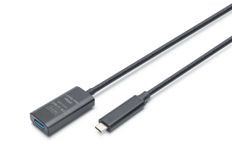 Image of Digitus Active USB 3.2 Gen2 10G extension cable. USB-C - USB-A. 5m