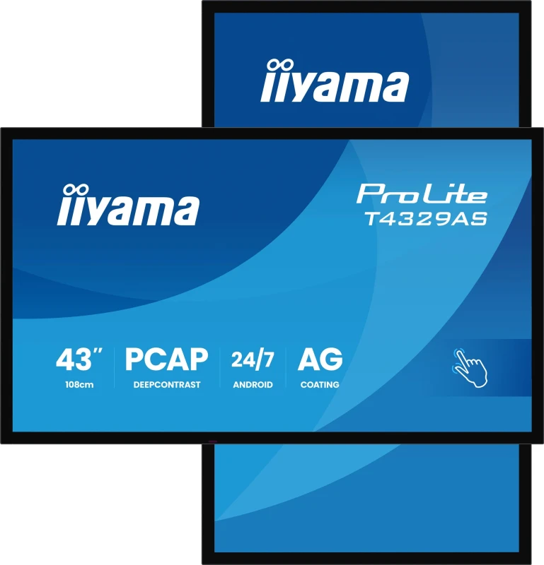 Image of iiyama iiyama T4329AS-B1AG computer monitor 108cm (42.5") 3840 x 2160 pixels 4K Ultra HD LED Touch Screen Black T4329AS-B1AG