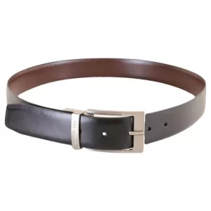 Image of Ted Baker Connary Reversible Leather Belt - Black/Brown, Black/Brown, Size 30, Men