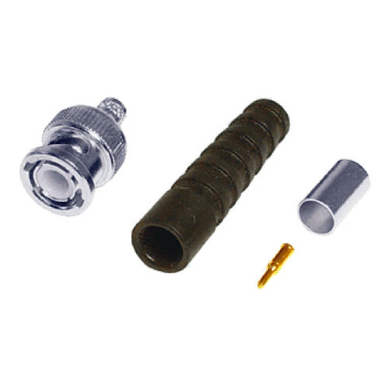 Image of Cablenet Cablenet BNC 4 Part Crimp Plug RG179 + Black Boot Turned BNC1-179BT
