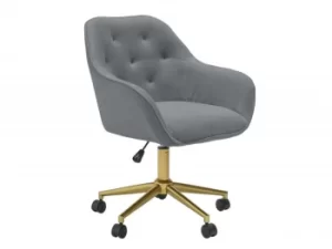 Image of LPD Darwin Grey Velvet Upholstered Fabric Office Chair Flat Packed
