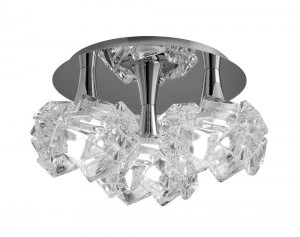 Image of Flush Ceiling 3 Light E27 Round Large, Polished Chrome