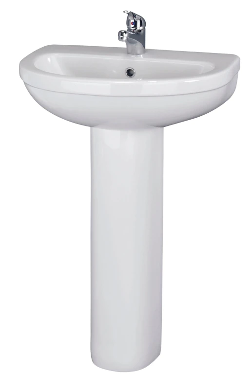 Image of Balterley Round 1 Tap Hole Basin Full Pedestal 550mm White