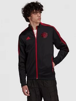 Image of adidas Manchester United 21/22 Anthem Jacket - Black, Size S, Men
