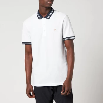 Image of Farah Mens Stanton Polo Shirt - White - S