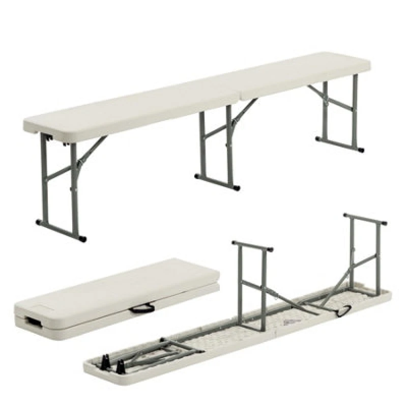 Image of Harbour Housewares 4 Person Folding Trestle Bench White White