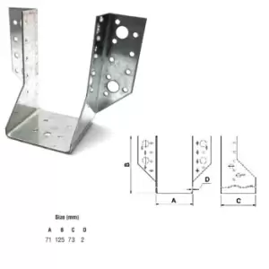 Image of Moderix Jiffy Timber Joist Hangers Decking Lofts Roofing Zinc Packs - Size 71 x