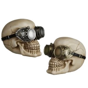 Image of Steampunk Style Skull Ornament with Goggles