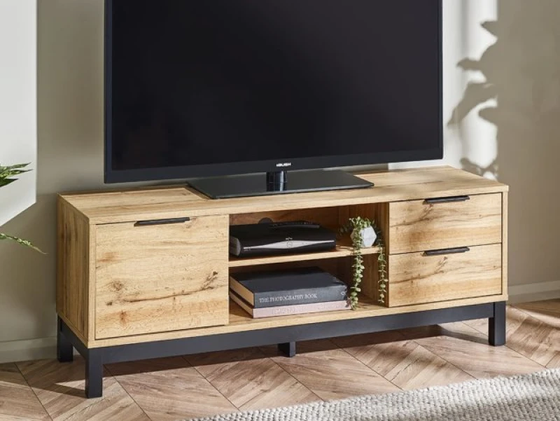 Image of Julian Bowen Bali Oak 1 Door 2 Drawer TV Cabinet