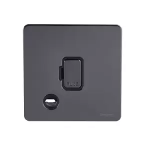 Image of Schneider USFP 13A Unswitched Fused Spur & Flex Outlet Black Insert Black Nickel - GU5403BBN