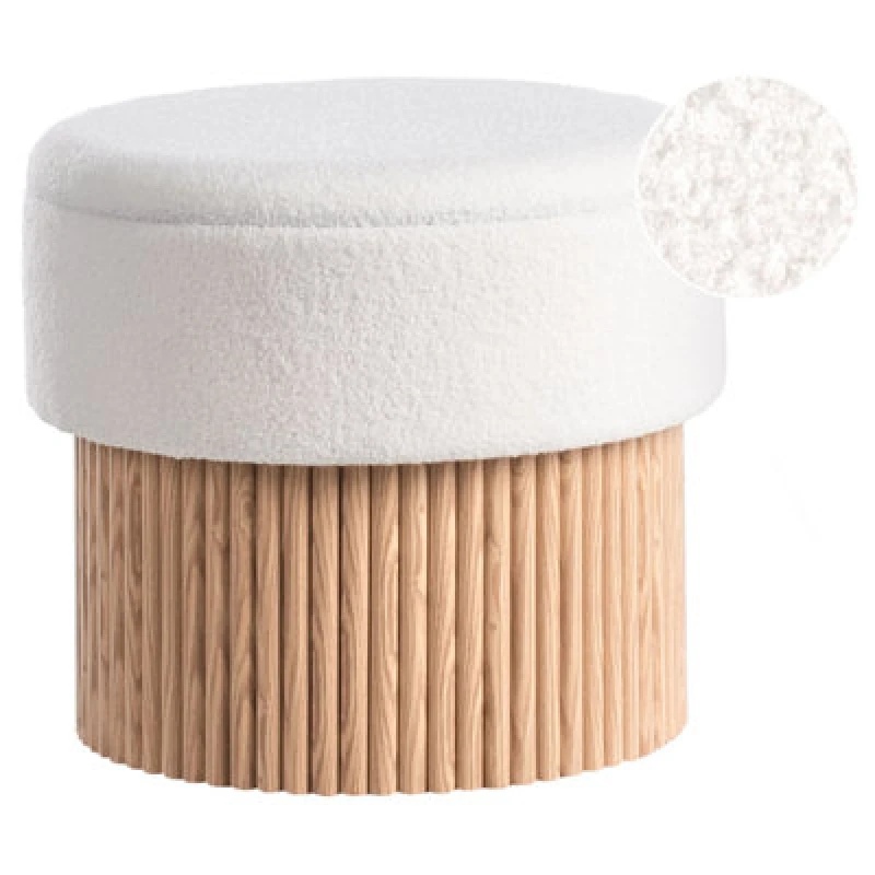 Image of Beliani Storage Pouffe Richey Boucle Off-White