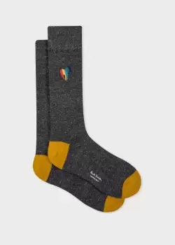 Image of Paul Smith Grey Marl 'Broad Stripe Zebra' Socks