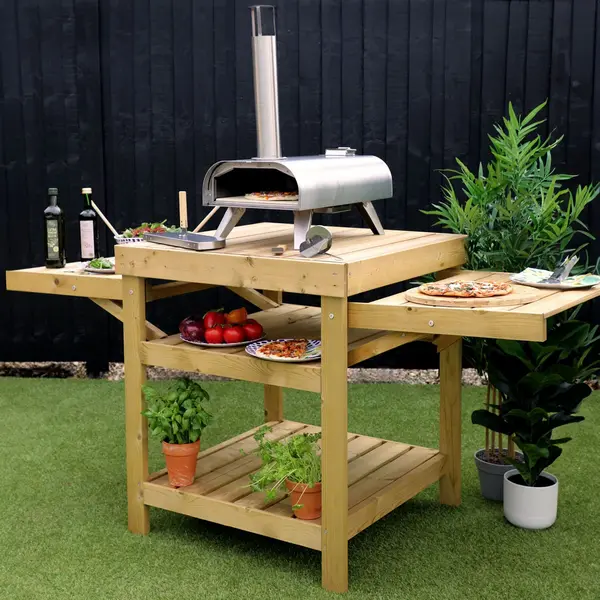 Image of Mercia Pressure Treated Pizza Oven/BBQ Table