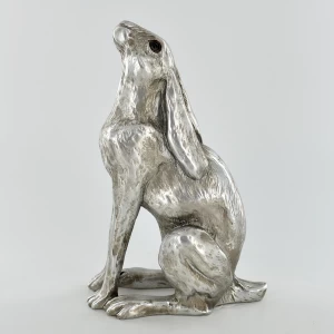 Image of Antique Silver Moondaisy Hare Ornament