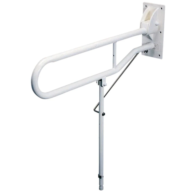 Image of Loops Hinged Support Arm with Backplate and Leg - 650mm Length - Wall Mounted Grab Bar Multi