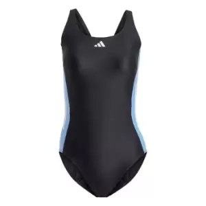 Image of adidas 3-Stripes Colorblock Swimsuit Womens - Black / Blue Fusion / White