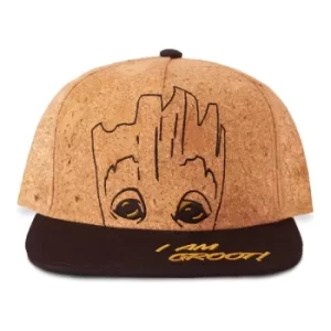 Image of MARVEL COMICS Guardians of the Galaxy I am Groot Novelty Cap, Tan/Black (NH311821GOG)