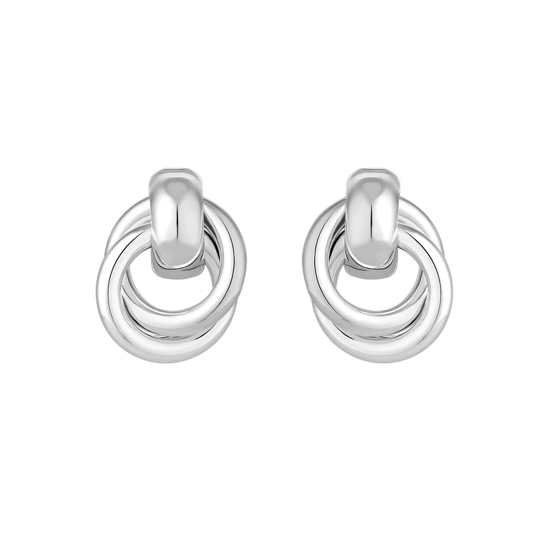 Image of Jon Richard Silver Plated Knotted Door Knocker Earrings Jewellery Sets One Size Silver 71713011000