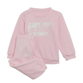 Image of adidas Essentials Sweatshirt and Pants Kids - Clear Pink / White
