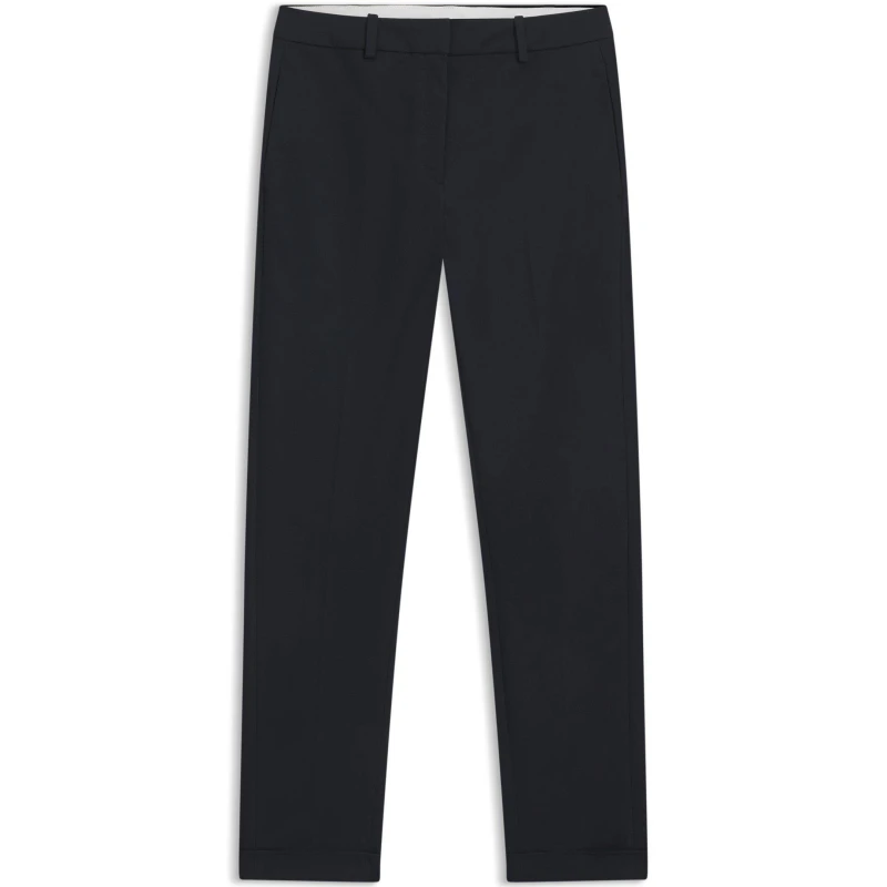 Image of Boss Womens Tachinoa Straight Leg Trousers Dark Blue female 4 (XXS)
