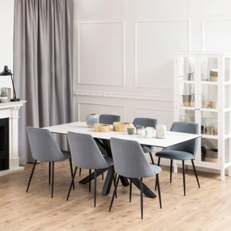 Image of Furniture To Go Heaven Dining Table With Ceramic White Top (L) 200Cm Seats Up To 6