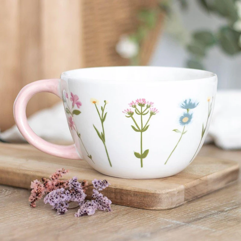 Image of Something Different Blooming Lovely Floral Textured Ceramic Mug
