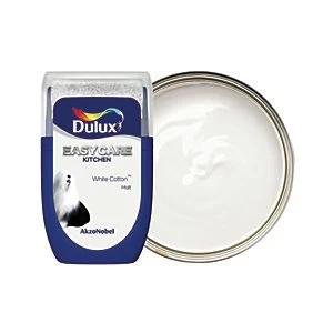 Image of Dulux Easycare Kitchen White Cotton Matt Emulsion Paint 30ml