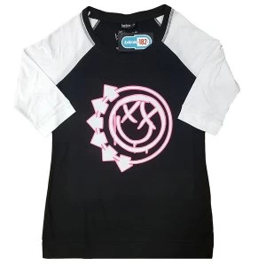 Image of Blink-182 - Six Arrow Smiley Ladies Medium T-Shirt - Black,White