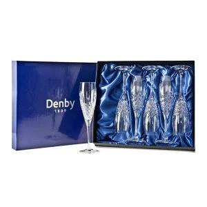 Image of Denby Venice Leadless Crystal Champagne Flute Set of 6