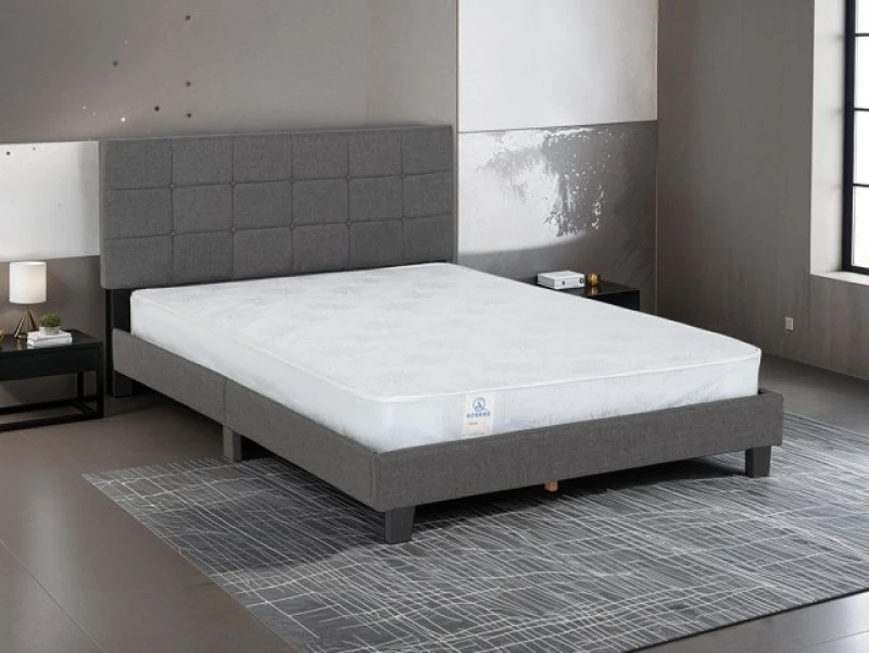Image of Seconique Arran Grey Fabric Bed Frame - 4ft6 Double