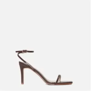 Image of Missguided Faux Leather Lace Up Heels - Brown