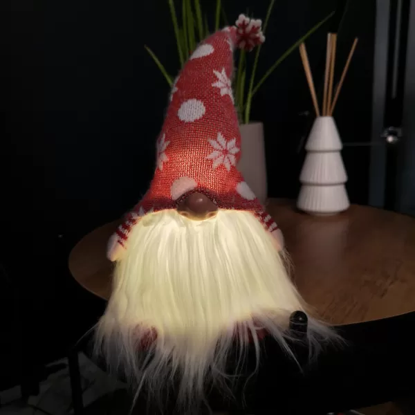 Image of 30cm Battery Operated Light up Christmas Standing Gonk Decoration in Red