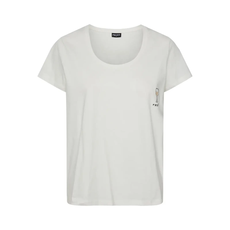Image of Pieces Womens T-Shirt Pieces Munnar Blanc Female L