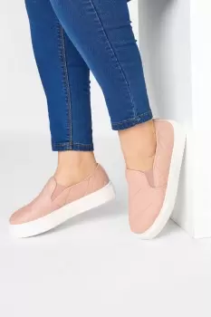 Image of Extra Wide Fit Quilted Slip-On Trainers