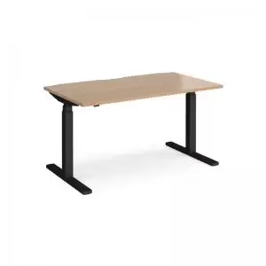 Image of Elev8 Touch straight sit-stand desk 1400mm x 800mm - Black frame and
