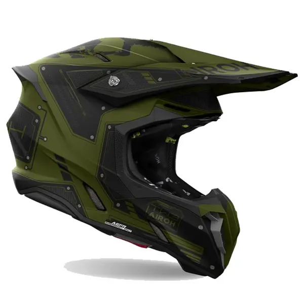 Image of Airoh Twist 3 Military Black Green Offroad Helmet Size XL
